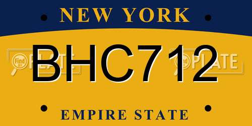 BHC712 New York License Plate