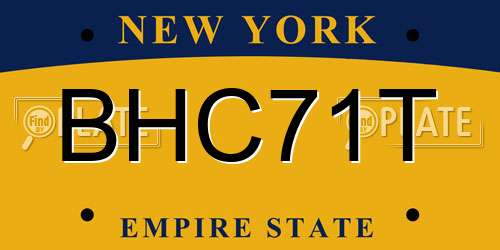 BHC71T New York License Plate
