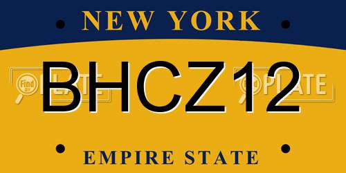 BHCZ12 New York License Plate