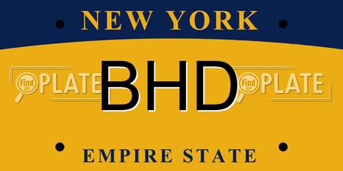 BHD New York License Plate