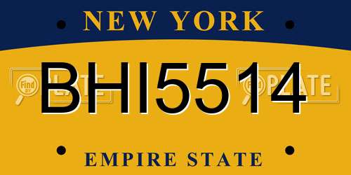 BHI5514 New York License Plate