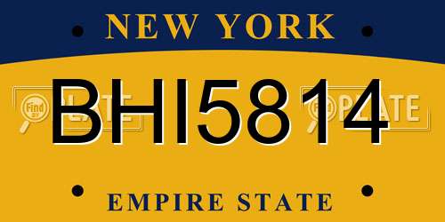 BHI5814 New York License Plate