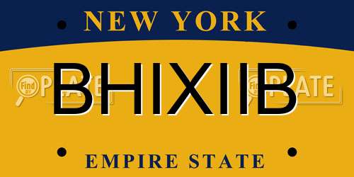 BHIXIIB New York License Plate