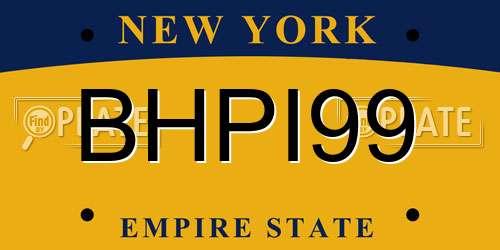BHPI99 New York License Plate