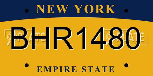 BHR1480 New York License Plate