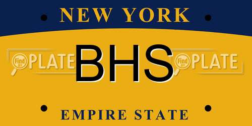 BHS New York License Plate