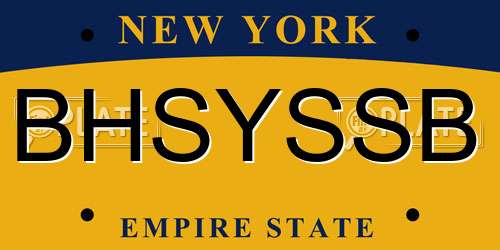 BHSYSSB New York License Plate