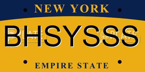 BHSYSSS New York License Plate