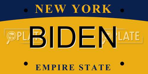 BIDEN New York License Plate