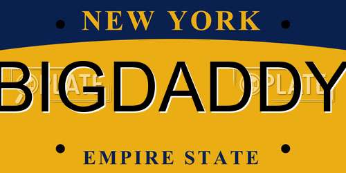 BIGDADDY New York License Plate