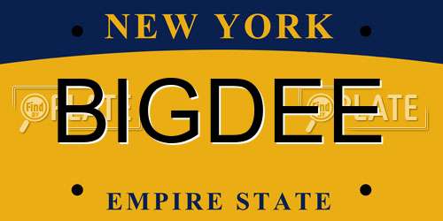 BIGDEE New York License Plate