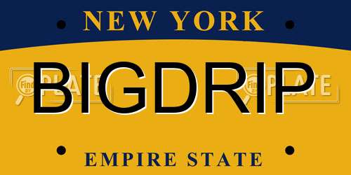 BIGDRIP New York License Plate