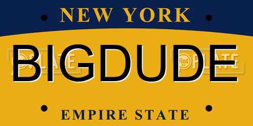 BIGDUDE New York License Plate