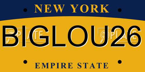 BIGLOU26 New York License Plate