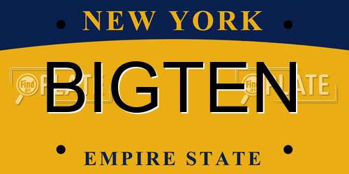 BIGTEN New York License Plate