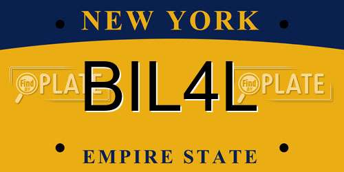 BIL4L New York License Plate