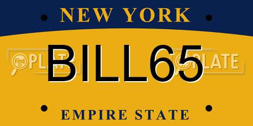 BILL65 New York License Plate