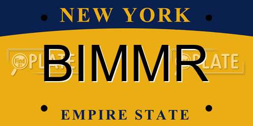 BIMMR New York License Plate