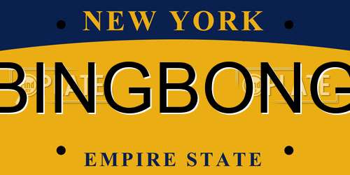 BINGBONG New York License Plate