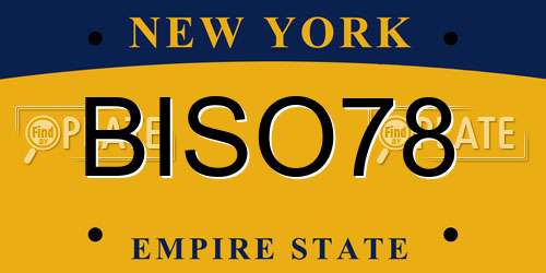 BISO78 New York License Plate