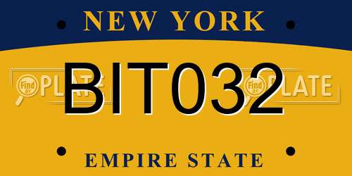 BIT032 New York License Plate