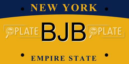 BJB New York License Plate