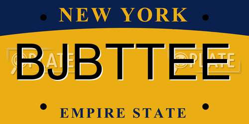 BJBTTEE New York License Plate