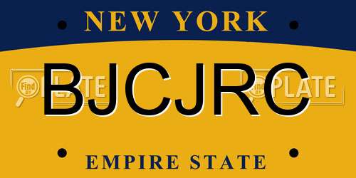 BJCJRC New York License Plate