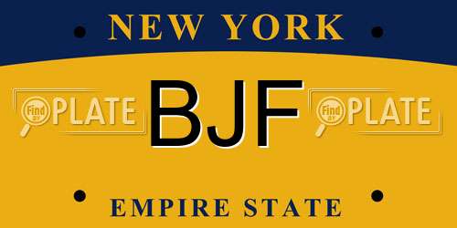 BJF New York License Plate