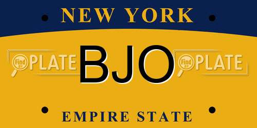 BJO New York License Plate