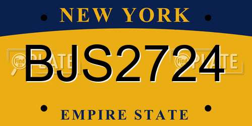 BJS2724 New York License Plate