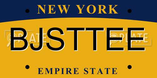 BJSTTEE New York License Plate