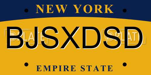 BJSXDSD New York License Plate