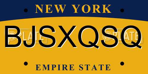 BJSXQSQ New York License Plate