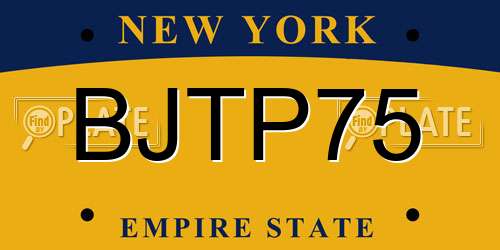 BJTP75 New York License Plate