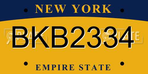 BKB2334 New York License Plate