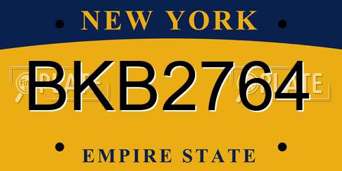 BKB2764 New York License Plate