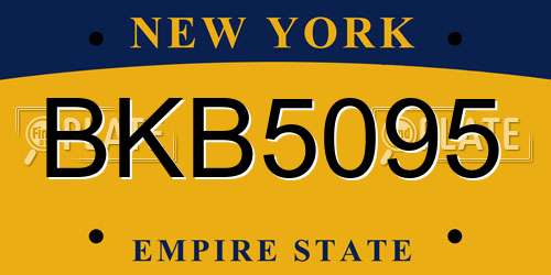 BKB5095 New York License Plate