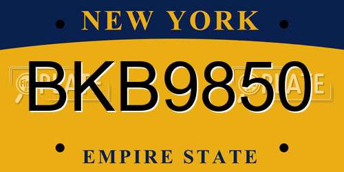 BKB9850 New York License Plate