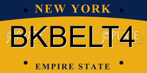 BKBELT4 New York License Plate