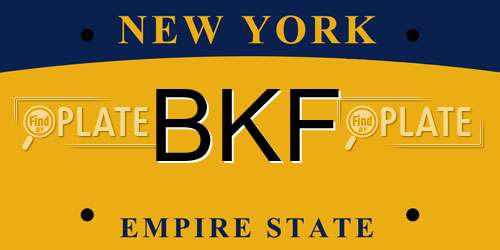 BKF New York License Plate