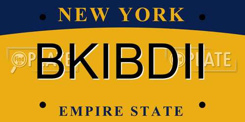 BKIBDII New York License Plate