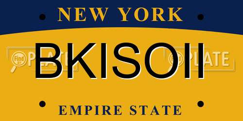 BKISOII New York License Plate