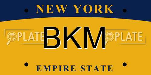 BKM New York License Plate