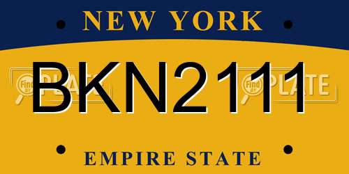 BKN2111 New York License Plate