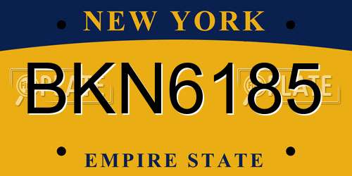 BKN6185 New York License Plate