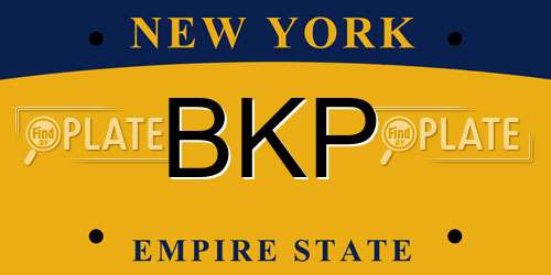 BKP New York License Plate
