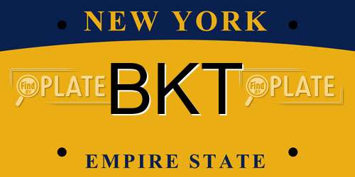 BKT New York License Plate