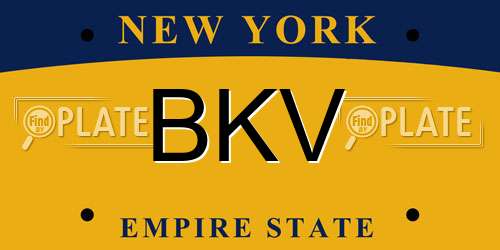 BKV New York License Plate