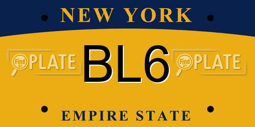BL6 New York License Plate